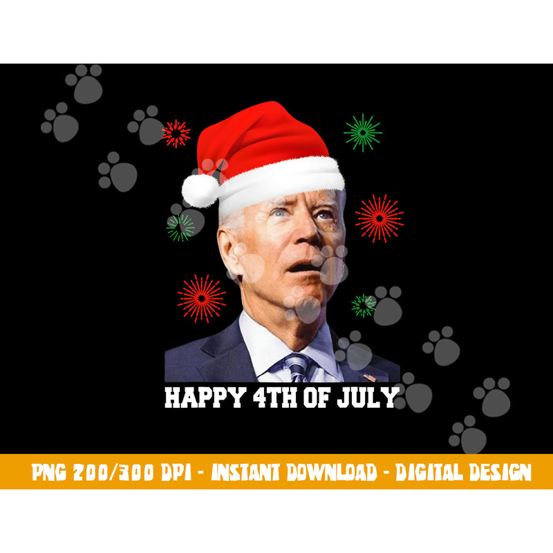 Happy 4th of July Biden Christmas Santa Hat Funny Xmas png, sublimation copy.jpg