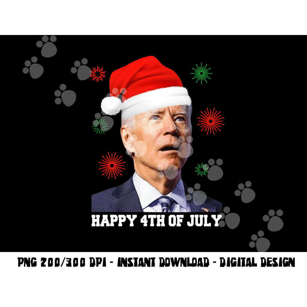Happy 4th of July Biden Christmas Santa Hat Funny Xmas png, sublimation copy.jpg