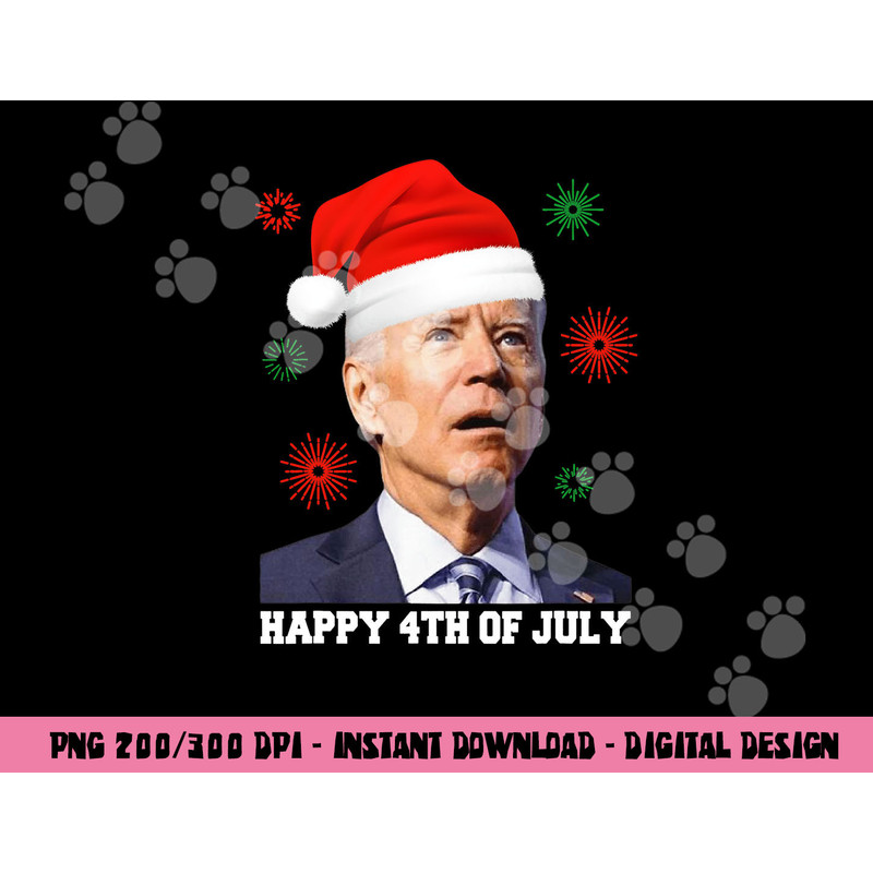 Happy 4th of July Biden Christmas Santa Hat Funny Xmas png, sublimation copy.jpg