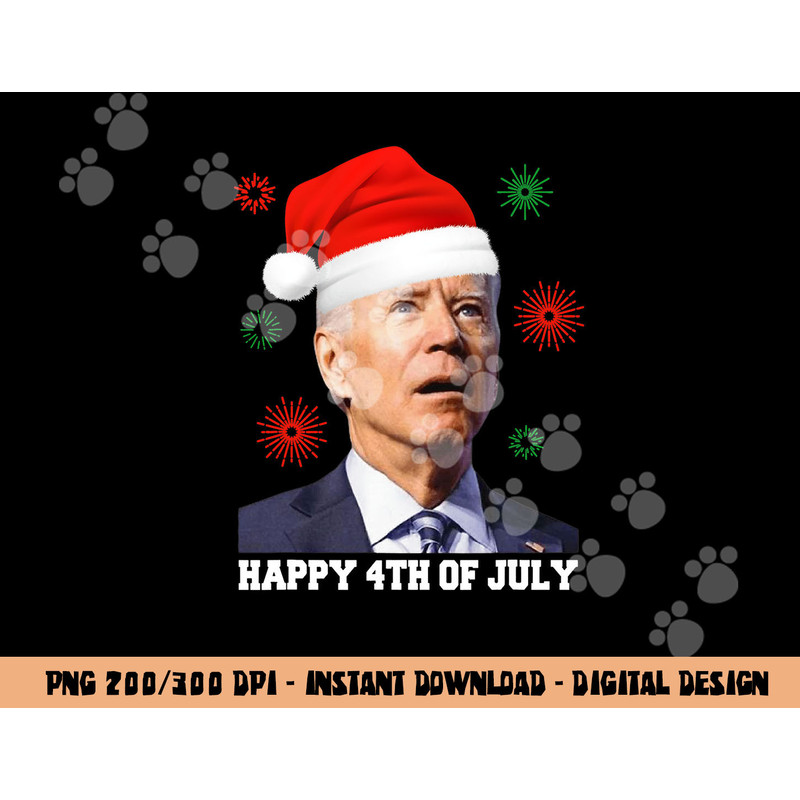 Happy 4th of July Biden Christmas Santa Hat Funny Xmas png, sublimation copy.jpg