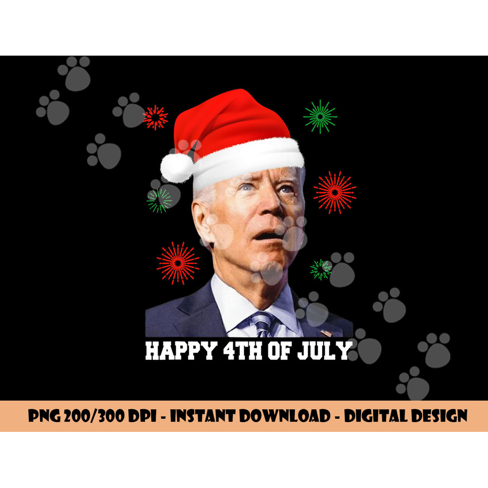 Happy 4th of July Biden Christmas Santa Hat Funny Xmas png, sublimation copy.jpg
