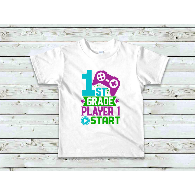 1ST Grade Player one Start T-Shirt, Back To School T-Shirt, Gift For School, Gamer School T-Shirt - 1.jpg