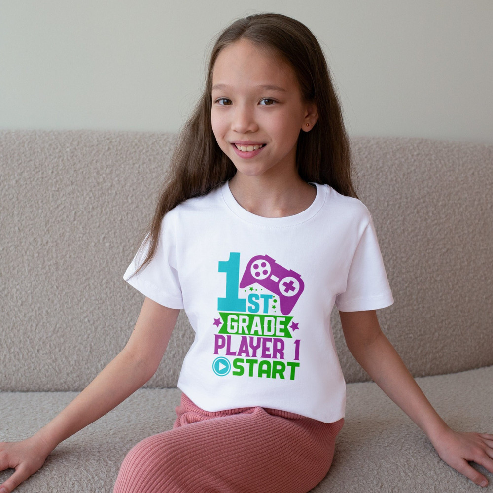1ST Grade Player one Start T-Shirt, Back To School T-Shirt, Gift For School, Gamer School T-Shirt - 2.jpg