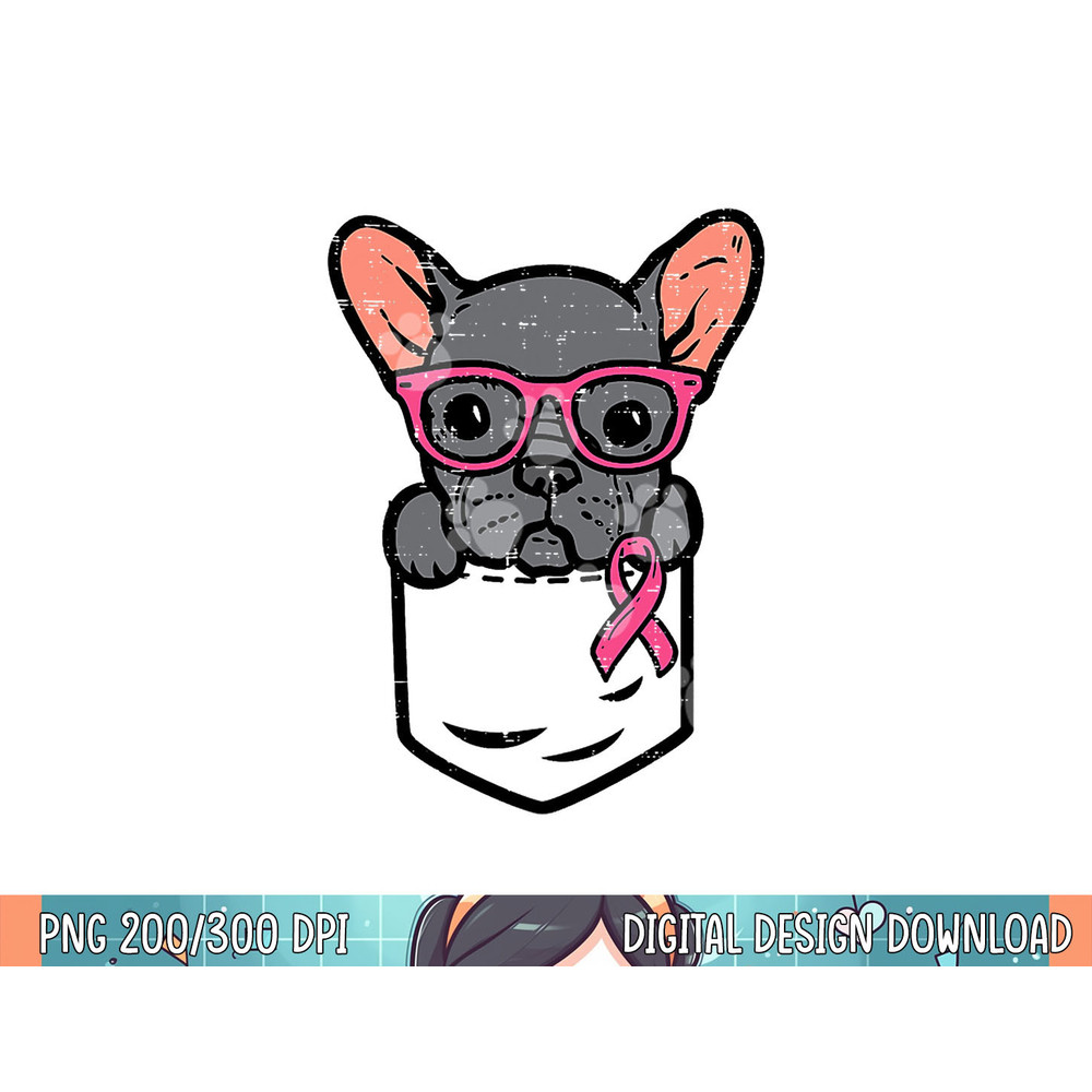Pocket French Bulldog Pink Ribbon Breast Cancer Awareness png, sublimation.jpg
