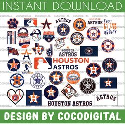 40 files houston astros svg bundle, houston astros clipart, houston svg, astros svg, vector, cricut, cut file, mlb svg