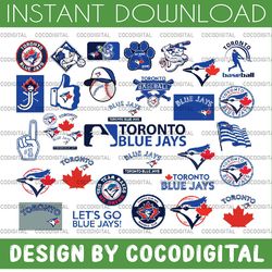 27 files toronto blue jays svg,  cut files, svg files, baseball clipart, cricut, toronto svg, blue jays svg, mlb svg