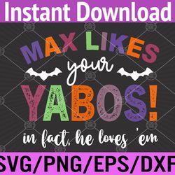 Max Likes Your Yabos! In Fact, He Loves 'Em Halloween Svg, Eps, Png, Dxf, Digital Download