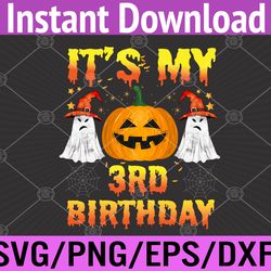 Kids Halloween Birthday 3 Year Old Boy Girl 3rd Birthday Costume Svg, Eps, Png, Dxf, Digital Download