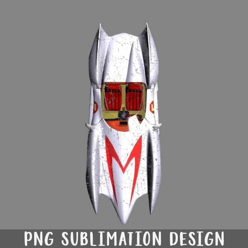 QA0607662-Speed Racer Mach 5 Car Top Vintage Retro Distressed PNG Download.jpg