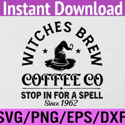 Funny Witch Hat Witches Brew Coffee Halloween Svg, Eps, Png, Dxf, Digital Download