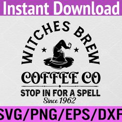 funny witch hat witches brew coffee halloween svg, eps, png, dxf, digital download
