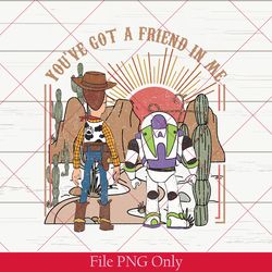 retro you've got a friend in me png, vintage toy story png, woody and buzz lightyear png, disneyland png, disney travel