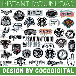 35 files san antonio spurs svg,  nba basketball bundle svg,nba svg, nba svg, basketball clipart, svg for cricut , svg fo