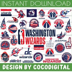 34 files washington wizards nba basketball bundle svg washington svg, wizards svg, washington wizards clipart, nba svg