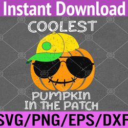 Coolest Pumpkin In The Patch Halloween Boys Girls Svg, Eps, Png, Dxf, Digital Download