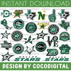 27 files dallas stars bundle svg ,dallas, stars svg dxf ,png, eps, nhl svg,nhl svg, hockey svg, cut file, clipart