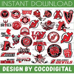 30 files new jersey devils bundle svg, devils svg, nhl svg, nhl svg, hockey cricut,download,cut file, clipart   cricut