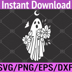 Ghost Bride Lazy Halloween Costume Funny Spirit Ghoul Flower Svg, Eps, Png, Dxf, Digital Download