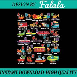 alphabet learning transportation animal letter abcs teacher png, first day of school png, back to school png, digital do