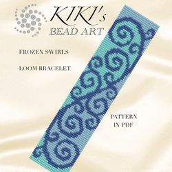 loom pattern, loom bracelet pattern frozen swirls geometric inspired bead loom bracelet pattern in pdf instant download