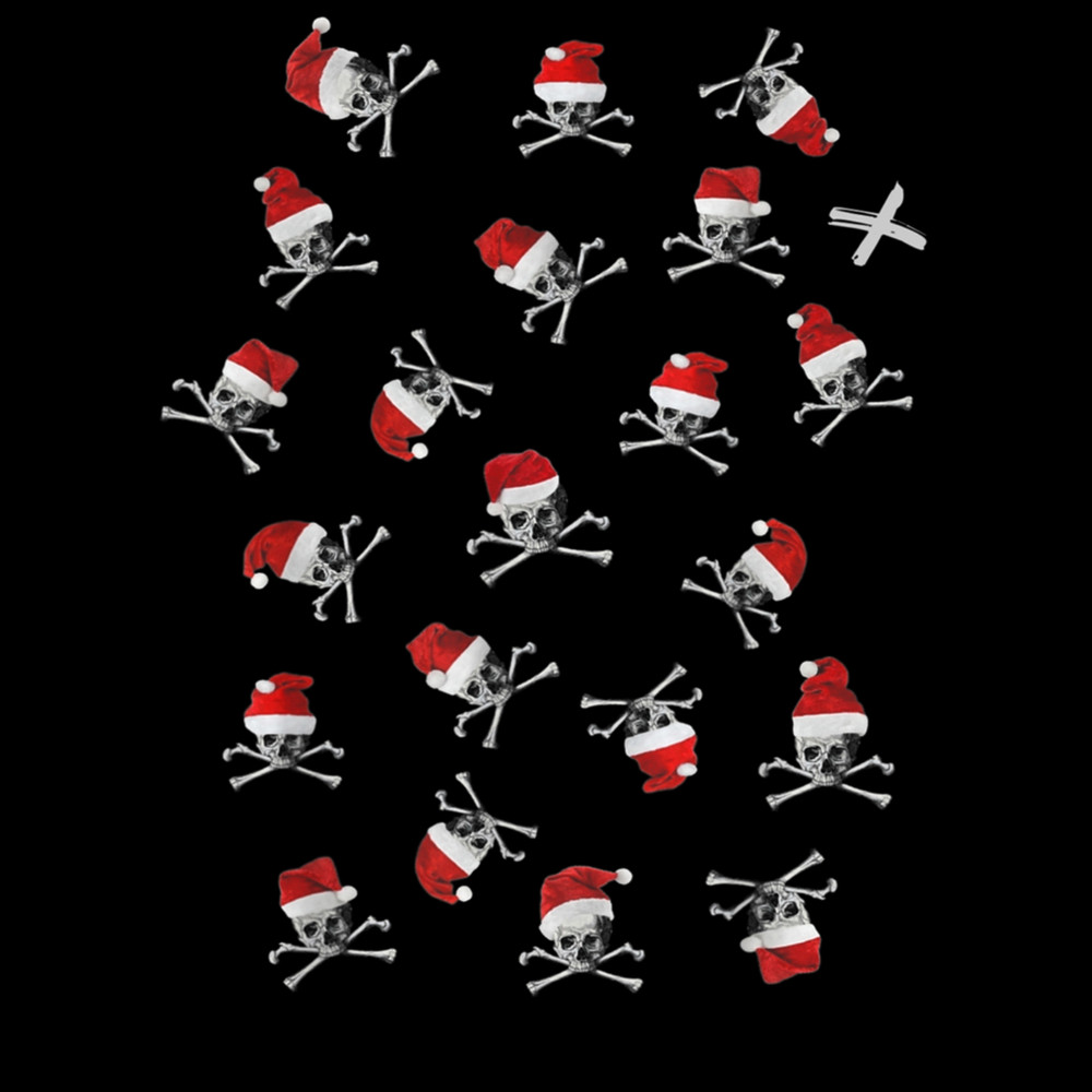Pirate Skulls Santa Hat Tee Funny Christmas Holiday Gift 3.jpg