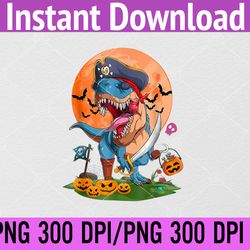 Dinosaur T Rex Pirate Bat Funny Halloween Costume PNG, Digital Download