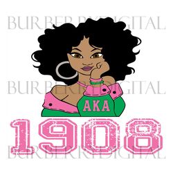 aka pretty girls 1908, sorority svg, aka girl gang svg, aka sorority svg, aka svg, alpha kappa alpha, pink green svg, pr
