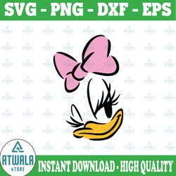daisy duck outline svg,donald duck movie, walt disney quotes svg, dxf,png, clipart, cricut, quotes, silhouette files
