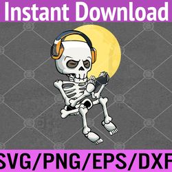 Skeleton Gamer Lazy Halloween Costume Gaming Video-Games Svg, Eps, Png, Dxf, Digital Download