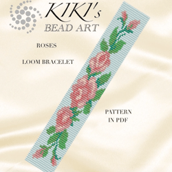 Loom bracelet pattern Roses nature inspired Bead LOOM bracelet pattern in PDF - instant download