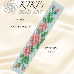 loom bracelet pattern roses nature inspired bead loom bracelet pattern in pdf - instant download