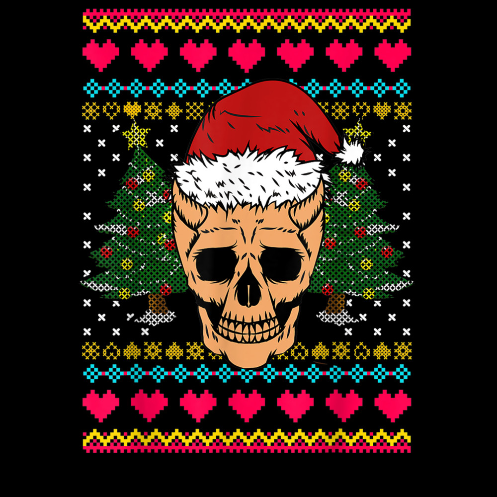 Santa Skull With Hat Funny Christmas Skeleton And Bones Gift 5.jpg