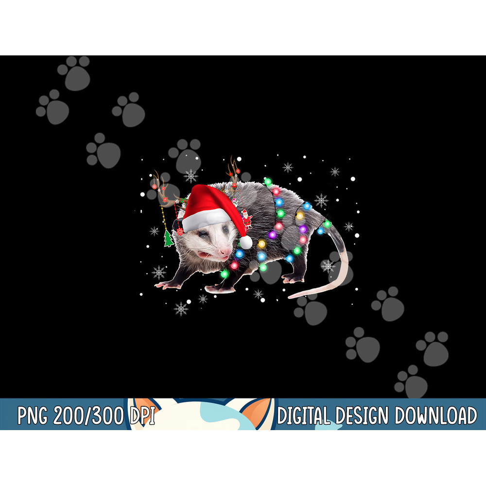 Possum Christmas Lights Santa Reindeer Possum Lover Gifts png, sublimation.jpg