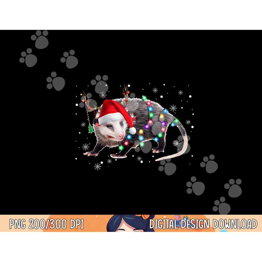 Possum Christmas Lights Santa Reindeer Possum Lover Gifts png,sublimation copy.jpg