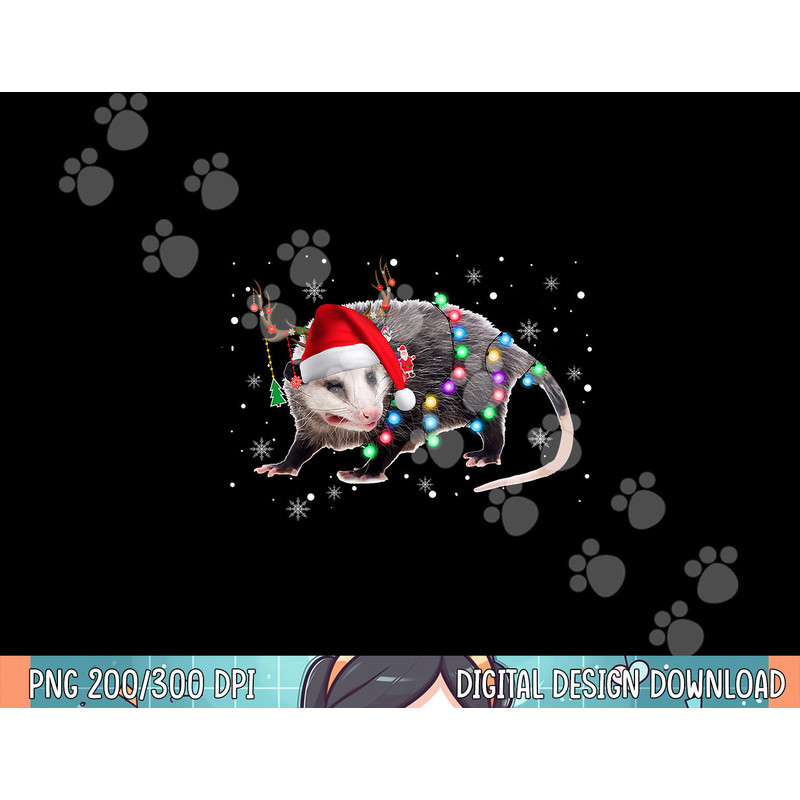 Possum Christmas Lights Santa Reindeer Possum Lover Gifts png, sublimation.jpg