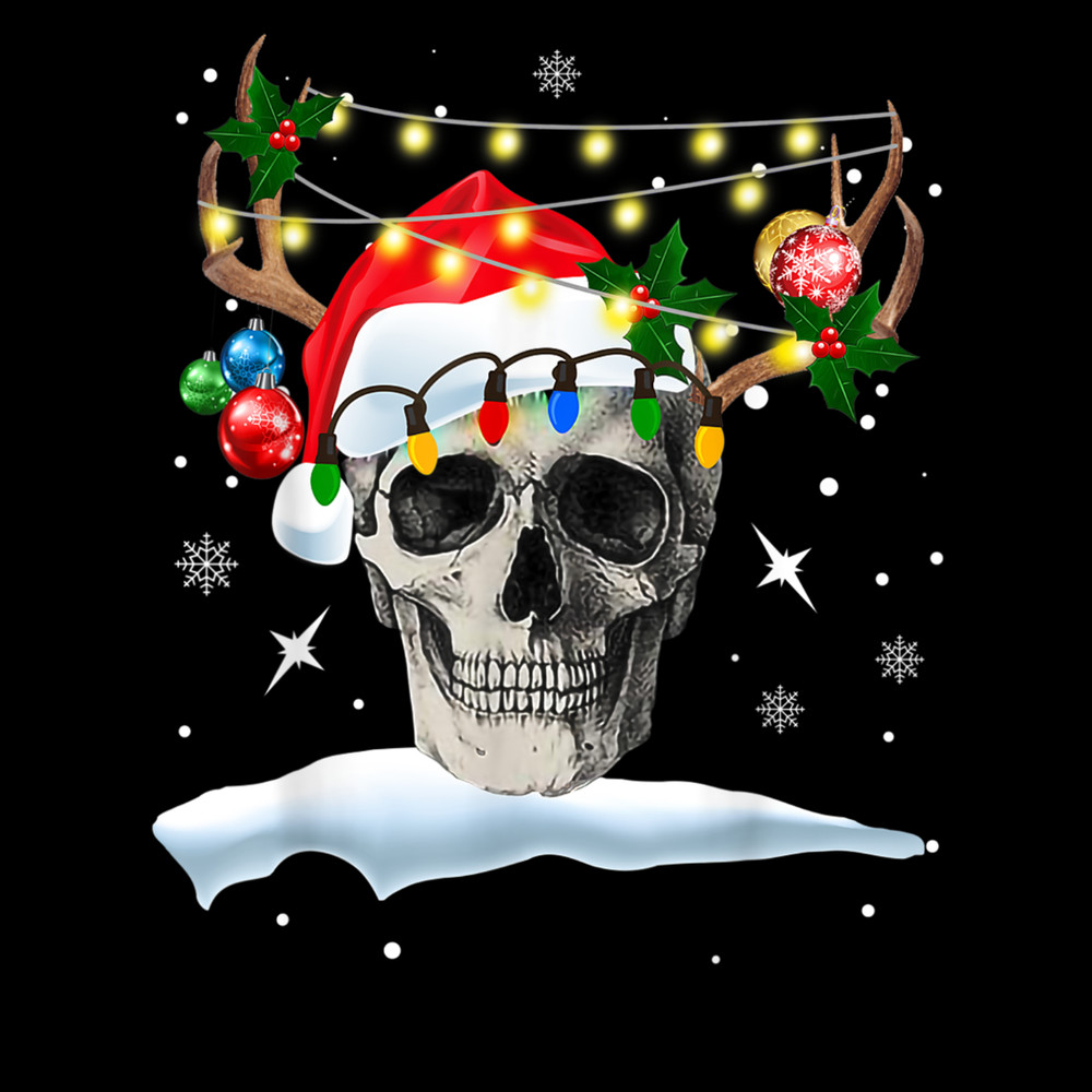 Skull Reindeer Christmas Funny Skulls Santa Hat Reindeer 2.jpg