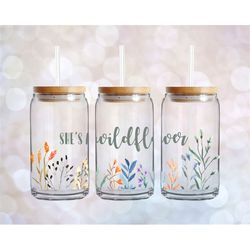 she's a wildflower svg png libbey glass 16oz png, wildflower libbey beer glass sublimation, mom life sublimation, girl m