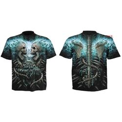 spiral direct flaming spine skull/reaper/rock/metal/biker/dark wear/gun/goth/t shirt/top/tee