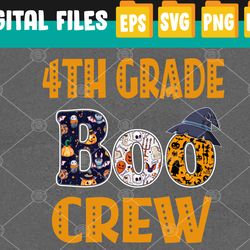 4th Grade Boo Crew Teacher Halloween Svg, Eps, Png, Dxf, Digital Download