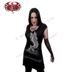 spiral direct enslaved angel stud waist mini dress/rock/metal/roses/angel/women/girls/top/tee
