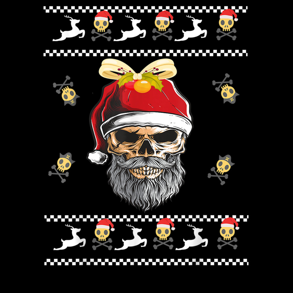 Ugly Christmas Beared Skull With Santa Hat Apprel 0.jpg