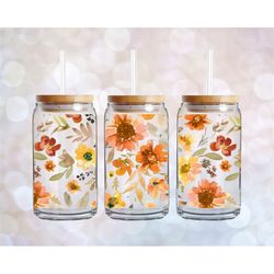 wildflower png, wildflower libbey can glass png, libbey beer glass sublimation png, fall flowers sublimation