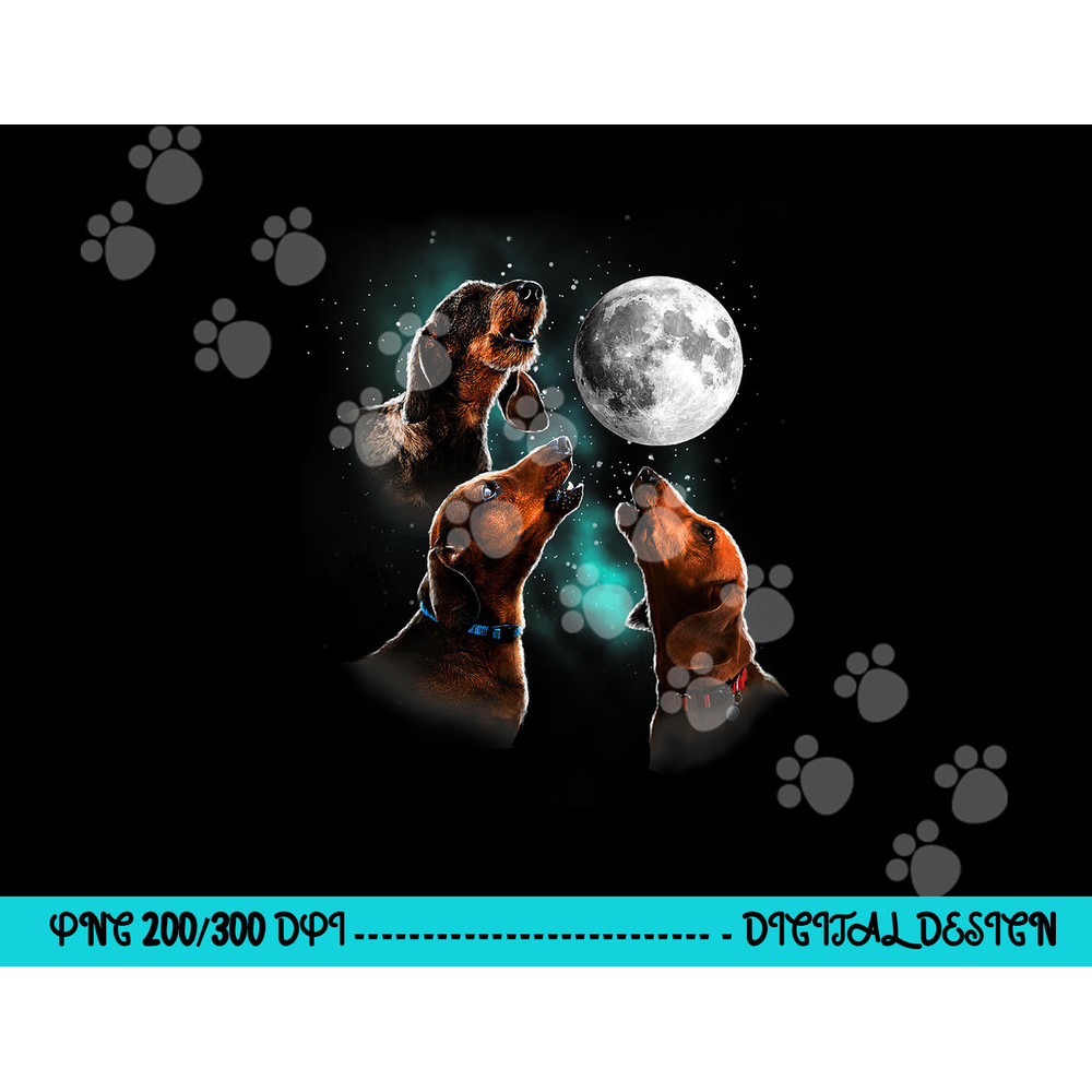 Dachshund Howling At The Moon, Wiener Dog, Funny Dachshund png, sublimation copy.jpg