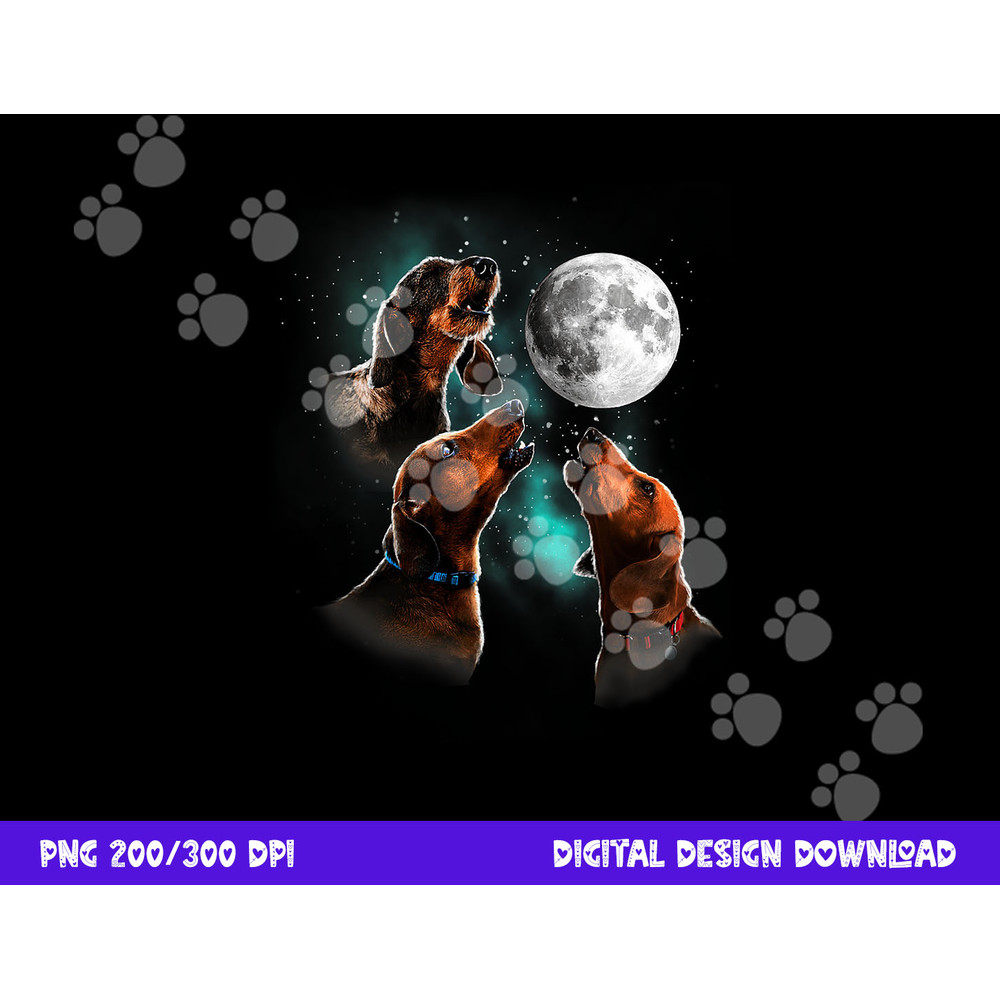 Dachshund Howling At The Moon, Wiener Dog, Funny Dachshund png, sublimation copy.jpg