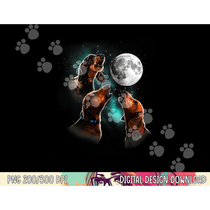 Dachshund Howling At The Moon, Wiener Dog, Funny Dachshund png, sublimation copy.jpg