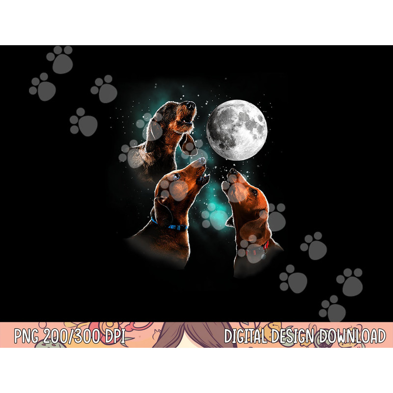 Dachshund Howling At The Moon, Wiener Dog, Funny Dachshund png, sublimation copy.jpg