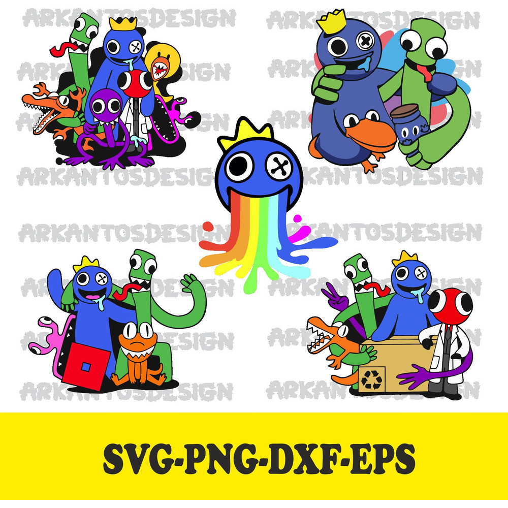 Bundle Rainbow friends SVG Rainbow friends Svg, Eps, Dxf, Png Cutting File Cricut Еasy to use - 1.jpg