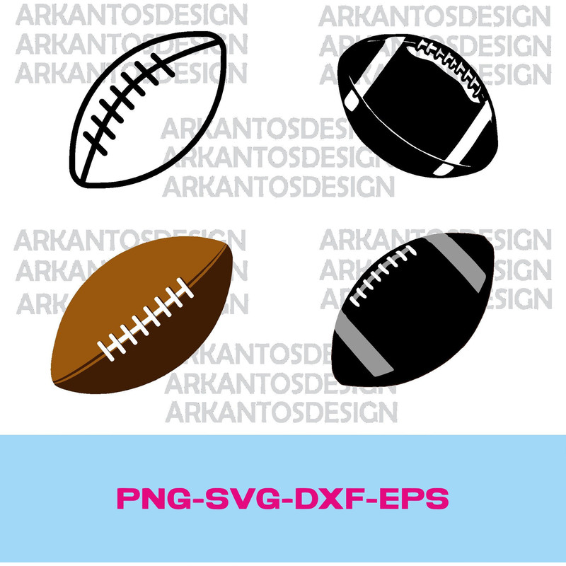 Football SVG, Football Silhouette, Football PNG, Football laces, Football stitches, Football Cut File For Cricut, Silhouette, Dxf, Eps - 1.jpg