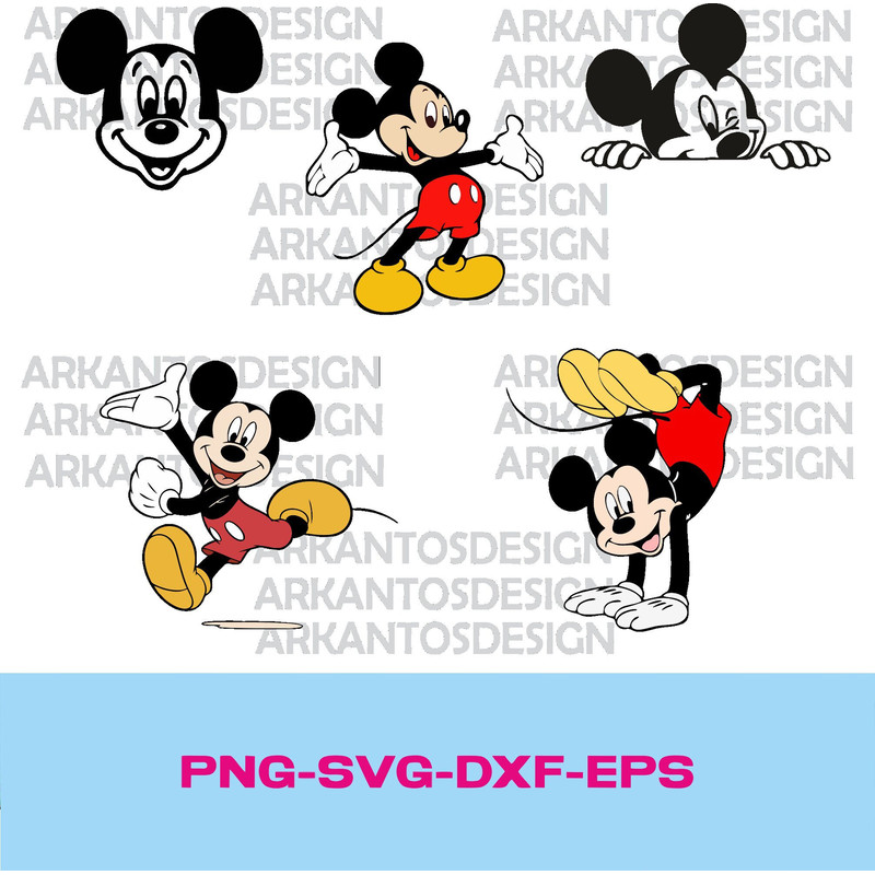 Mouse SVG Bundle Layered Head svg Birthday tshirt svg, Tumbler Mug svg files for Cricut, Png, Dxf, Eps - 1.jpg
