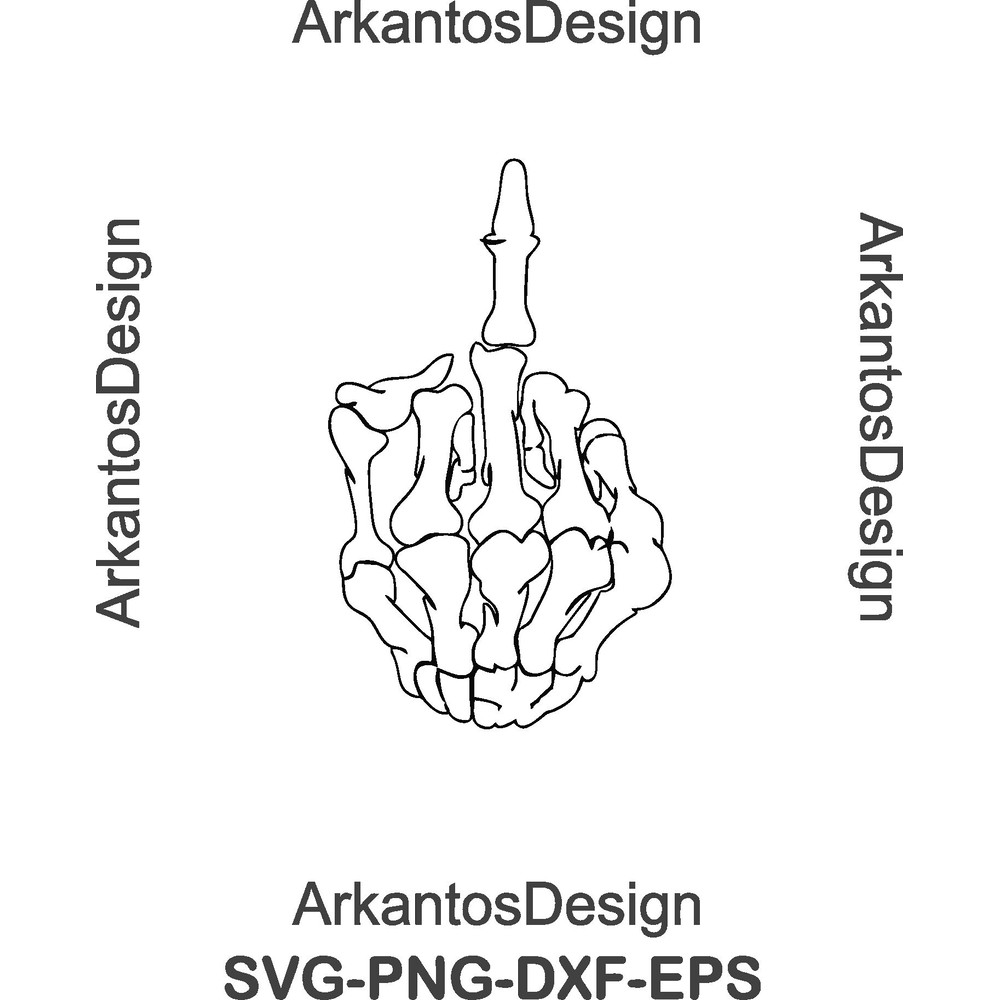 Skeleton Middle Finger Instant Download SVG, PNG, EPS, dxf, digital download - 1.jpg